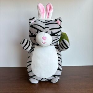 11” Zaria Striped Grey & Black Squishmallow Easter Cat Hug Mee USA Exclusive
